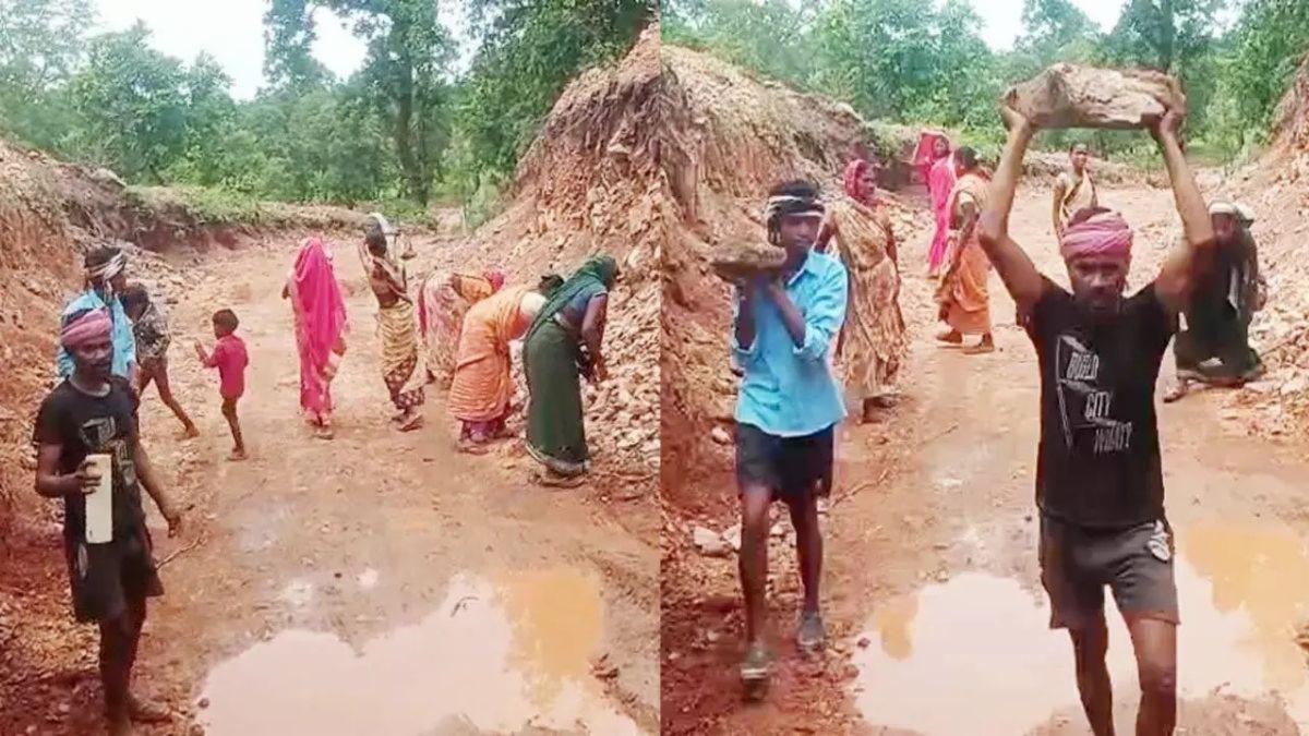पेंड्रा: 'दशरथ मांझी' बने ग्रामीण, वन विभाग ने रास्ता रोका तो पहाड़ काटकर बना ली नई सड़क